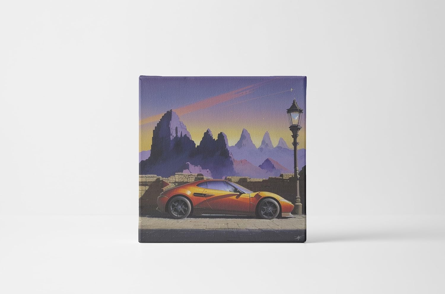 KREATIONS Pittura a olio astratta; Flammarion incontra Roma; Wileman e Mattingly 30 x 30 cm – idea regalo as roma