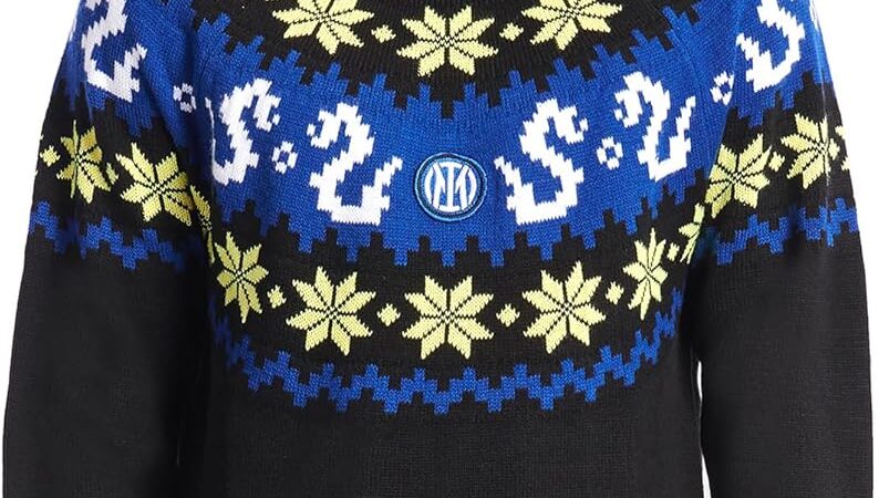 Inter Maglione Natalizio, Adulto, Unisex – idea regalo milan