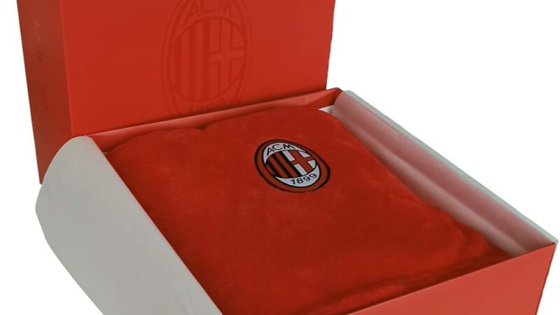 hermet Plaid In Coral A.C. Milan cm.130×160 – idea regalo milan