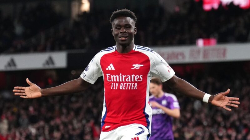 Ala dell’Arsenal Bukayo Saka probabilmente in forma per affrontare il palazzo cristallino