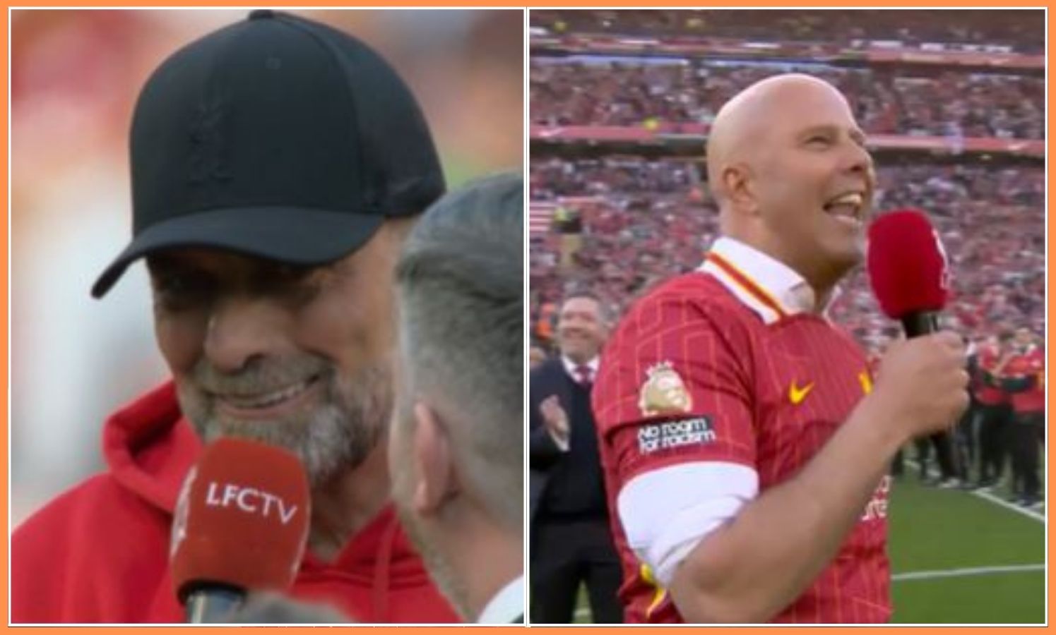 Arne Slot canta il nome di Jurgen Klopp con i fan di Liverpool