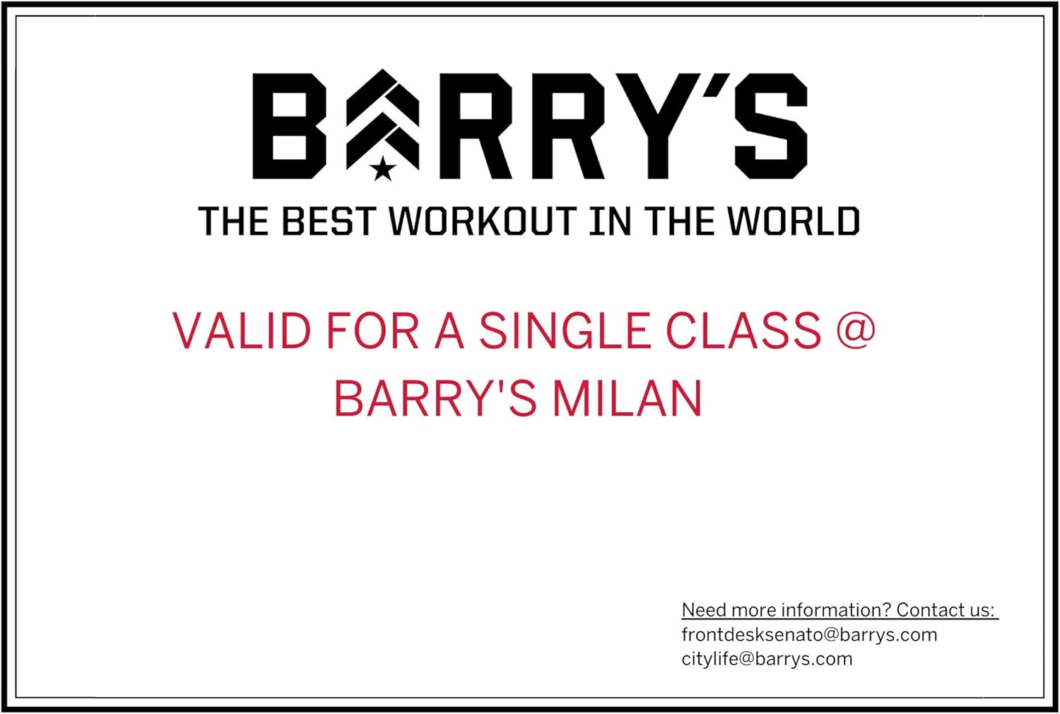 BARRY’S MILAN Classes – idea regalo milan