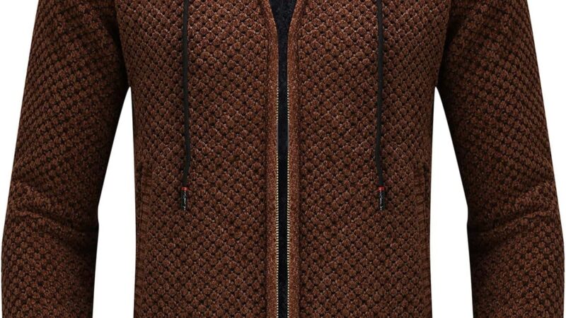 LDZYXY Natale Regali Giacche Invernali Uomo Cardigan Con Cappuccio Da Uomo Invernale Lavorato a Maglia Con Cerniera Intera Giacca Maglione Felpe Classico Autunno Calda Lunga Pullover Sweater – idea regalo inter