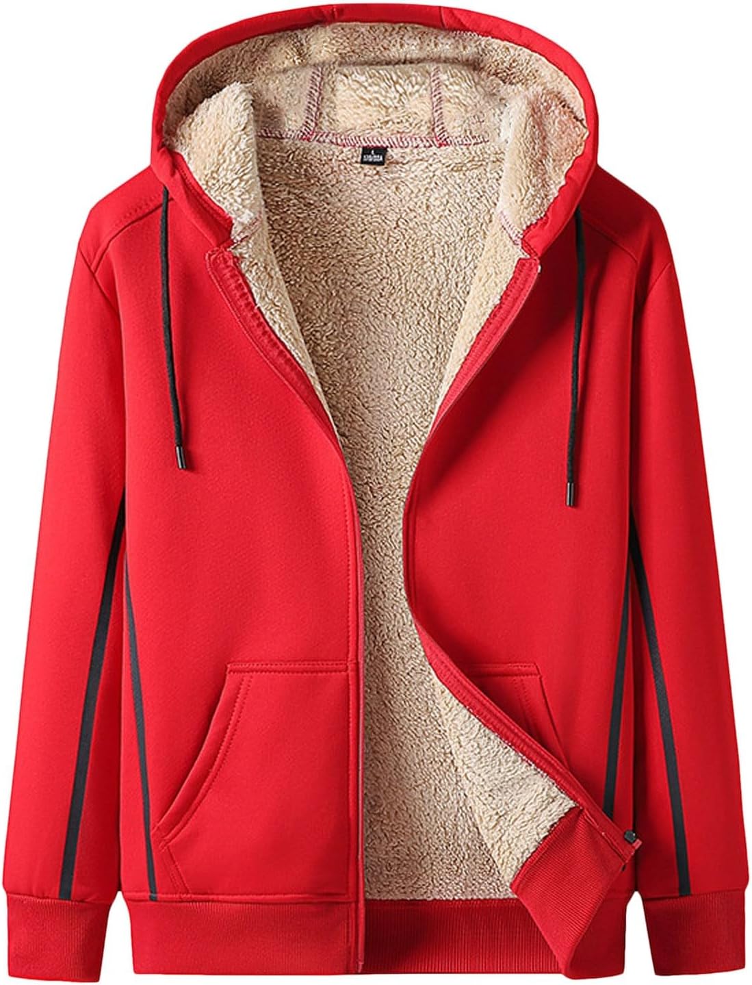 Regalini Di Natale Economici Parka Uomo Invernale Uomo Cardigan Giacca Maglia Pieno Zip Isolamento Pullover Lana Stand Collare Cappotto Invernale Color Block In Pile Maglione a Manica Lunga – idea regalo inter