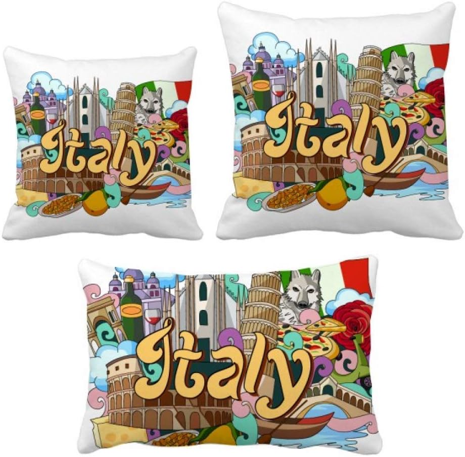 DIYthinker Pisa Milan Cathedral Italia Graffiti – Set di cuscini con coperchi, idea regalo – idea regalo milan