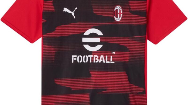 AC Milan Maglia Prematch Maglia Gara Prematch, Stagione 2024/25, Tecnologia dryCell, vestibilità Regolare Unisex – Bambini e Ragazzi – idea regalo milan