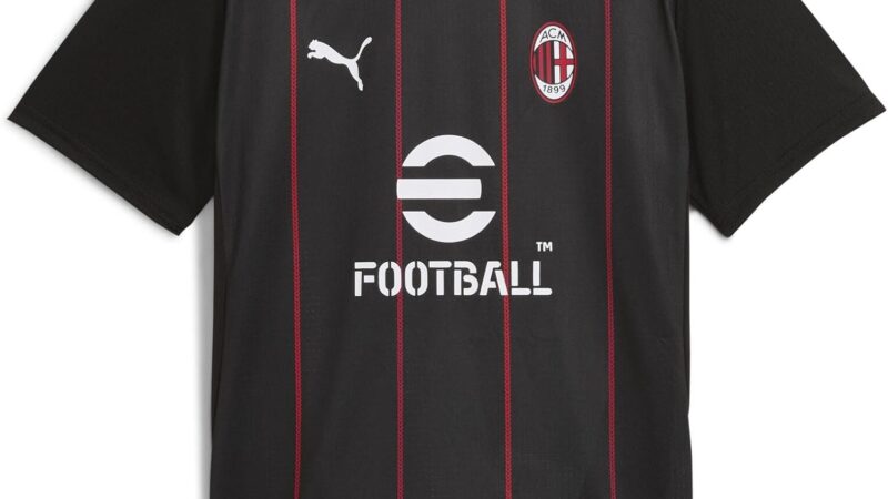 PUMA A.C. Milan – T-Shirt Prematch, Bambini e Ragazzi, Maglia da Calcio e da Allenamento a Maniche Corte, con Logo AC Milan, Prodotto Ufficiale, Nero o Bianco – idea regalo milan