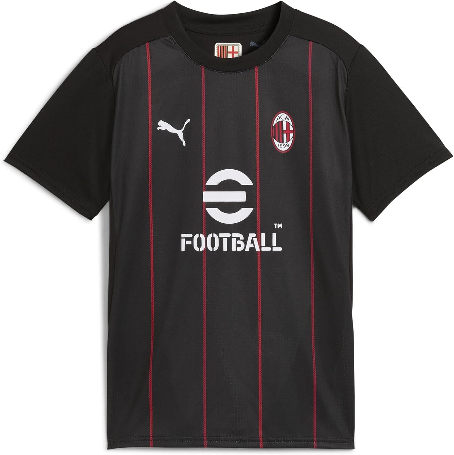 PUMA A.C. Milan – T-Shirt Prematch, Bambini e Ragazzi, Maglia da Calcio e da Allenamento a Maniche Corte, con Logo AC Milan, Prodotto Ufficiale, Nero o Bianco – idea regalo milan