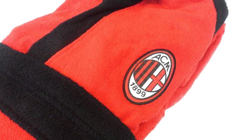 A.C. Milan 9634 020 2110 Accappatoio, 100% Cotone, Rosso, 8-10 Anni – idea regalo milan