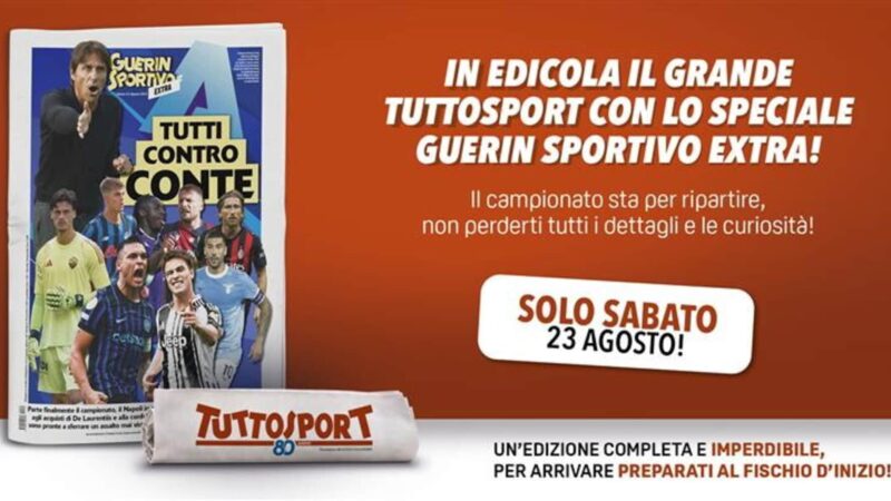 TS – Tuttosport in edicola con una prima pagina da collezione e il Guerin Sportivo Extra per la ripartenza della serie A!
