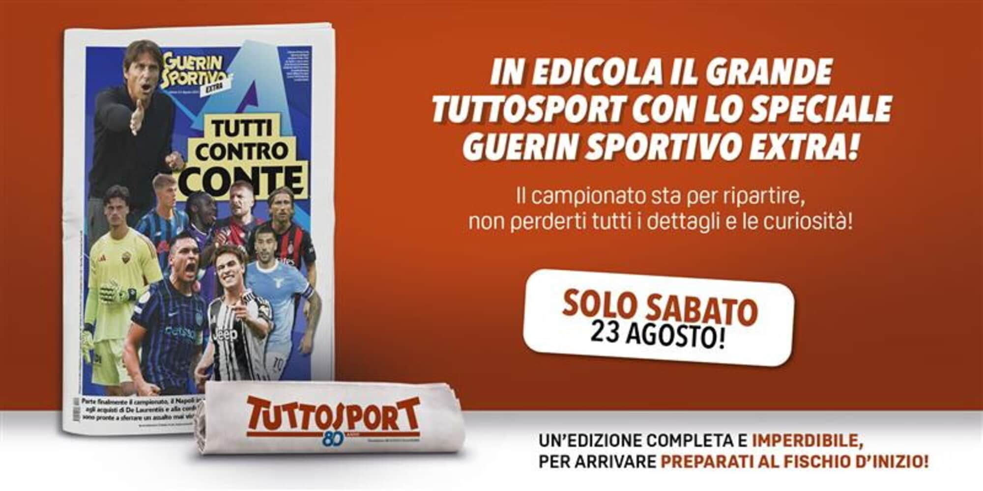 TS – Tuttosport in edicola con una prima pagina da collezione e il Guerin Sportivo Extra per la ripartenza della serie A!