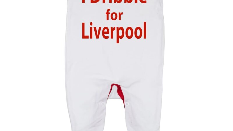 ”’I Dribble for Liverpool – Soft 100% Combed Cotton Football-Themed Baby Sleepsuit for Football Fans”’ – idea regalo inter