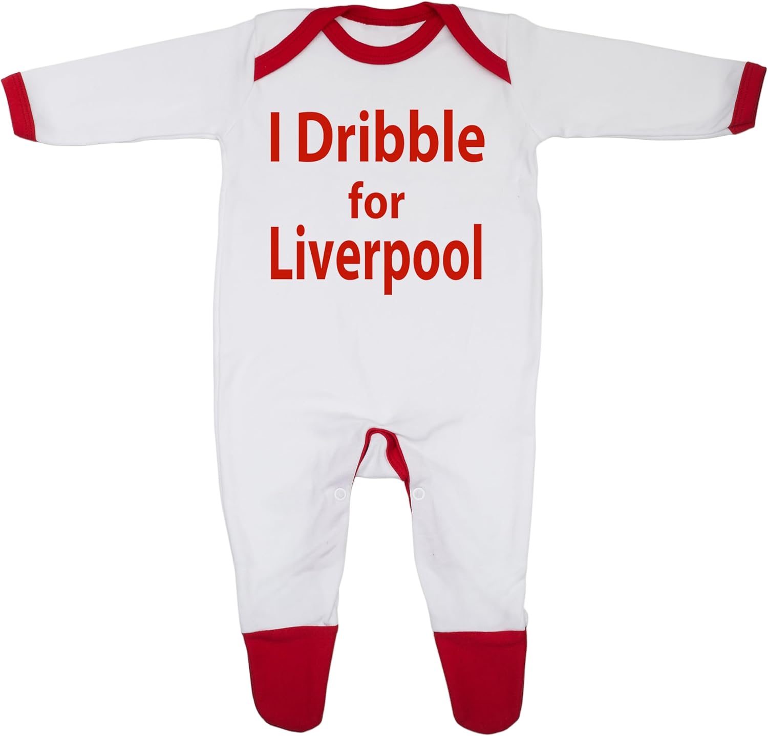 ”’I Dribble for Liverpool – Soft 100% Combed Cotton Football-Themed Baby Sleepsuit for Football Fans”’ – idea regalo inter