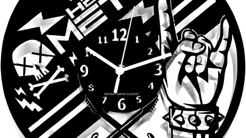 Instant Karma Clocks | Orologio da Parete Heavy Metal | Design Rock Alternativo | Chitarre Skull Mano Rock | Arredo Stile Musica Hard Rock | Idea Regalo Originale – idea regalo milan
