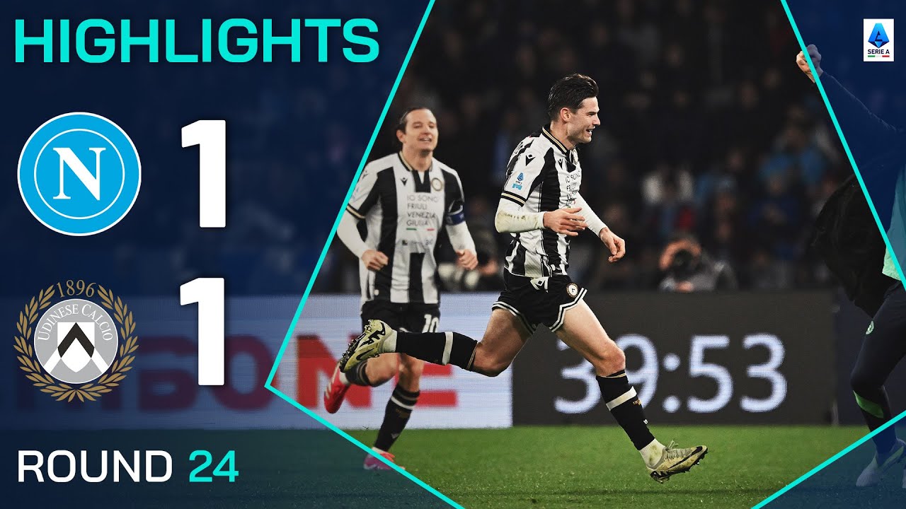 Napoli-Uudinese 1-1 | Punti salienti | Ekkelenkamp cracker vede punti condivisi | Serie A 2024/25