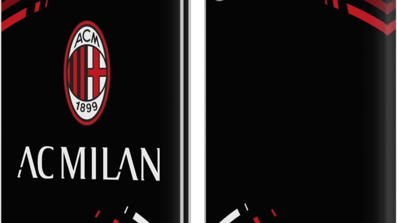 Head Case Designs Licenza Ufficiale AC Milan Curvato Modelli Cresta Custodia Portafoglio in Pelle Compatibile con Apple iPad 10.9 (2022/2025) – idea regalo milan