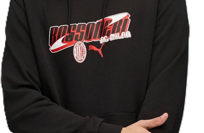 A.C. Milan – Felpa con Cappuccio FtblCulture, Felpa con Logo Puma, Prodotto Ufficiale, Adulto – idea regalo milan