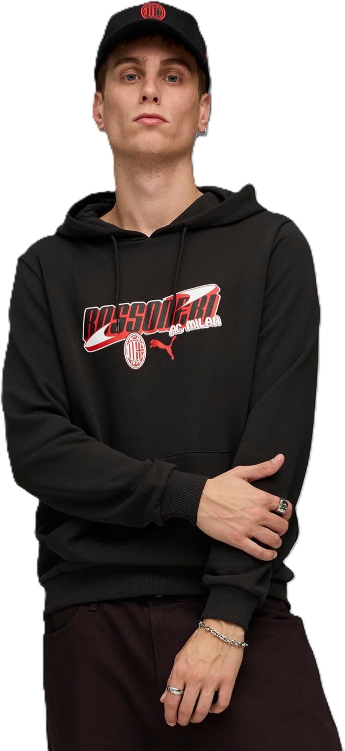 A.C. Milan – Felpa con Cappuccio FtblCulture, Felpa con Logo Puma, Prodotto Ufficiale, Adulto – idea regalo milan