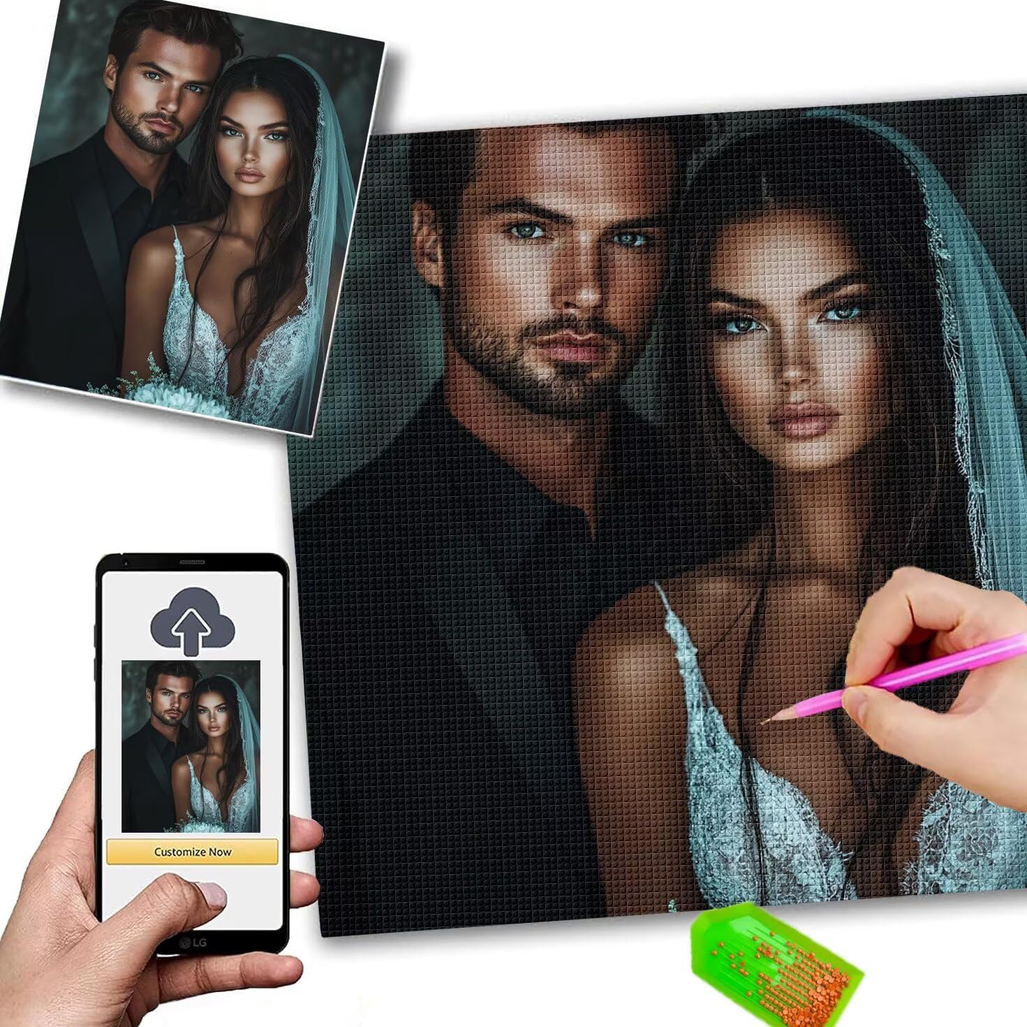 Diamond Painting Personalizzato 50x70cm 5D Diamond Painting Kit Completo,Quadro Personalizzato Con Foto,Quadri Con Perline Diamantini Crystal Art,Kit Pittura Diamante Adulti,Idee Regalo Donna w-272 – idea regalo inter