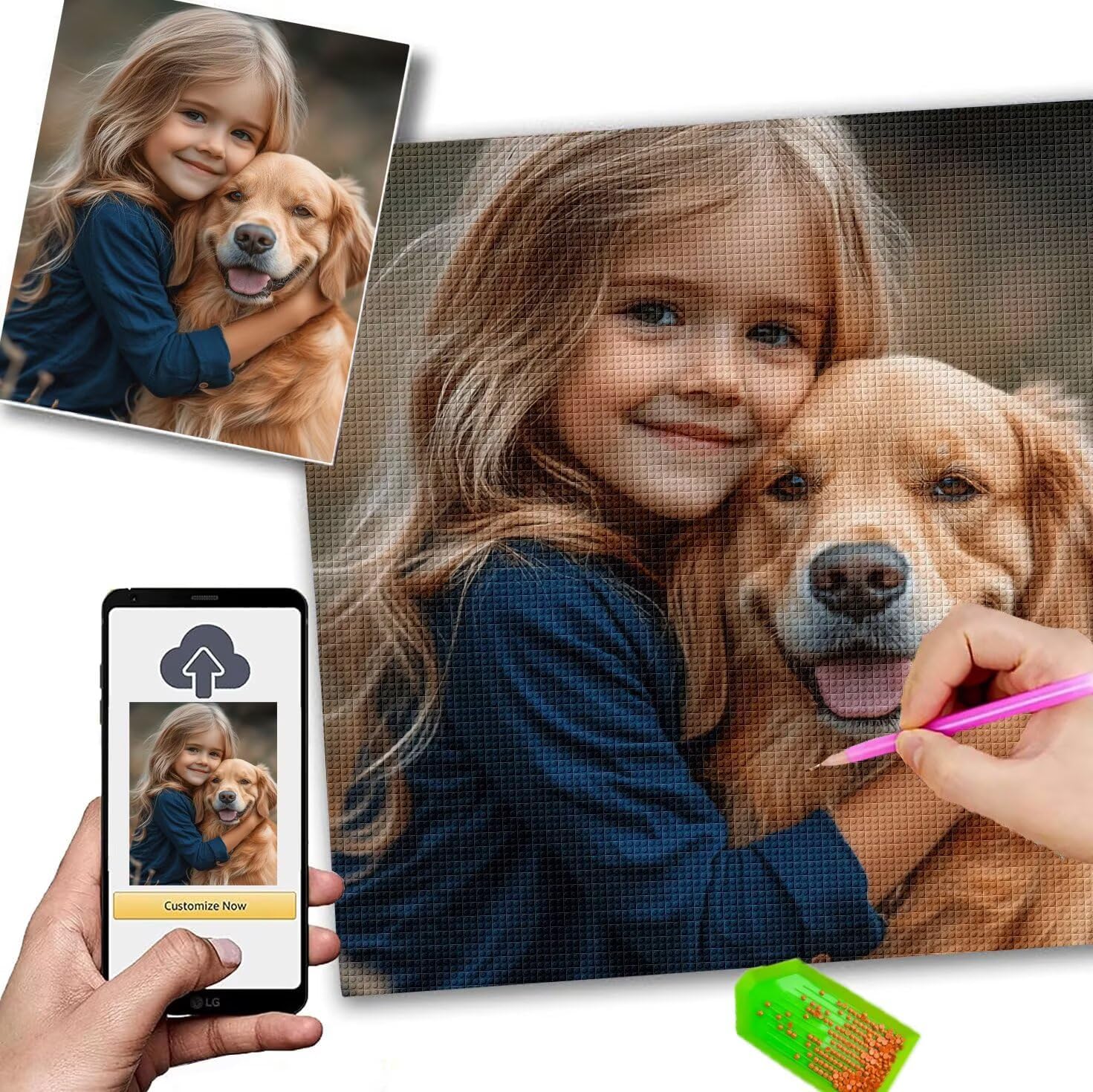 Diamond Painting Personalizzato 50x70cm 5D Diamond Painting Kit Completo,Quadro Personalizzato Con Foto,Quadri Con Perline Diamantini Crystal Art,Kit Pittura Diamante Adulti,Idee Regalo Donna w-205 – idea regalo inter