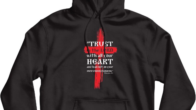 lepni.me Felpa con Cappuccio Confida nel Signore con Tutto Il Tuo Cuore Versetto biblico Cristiano Regali Religiosi – idea regalo inter