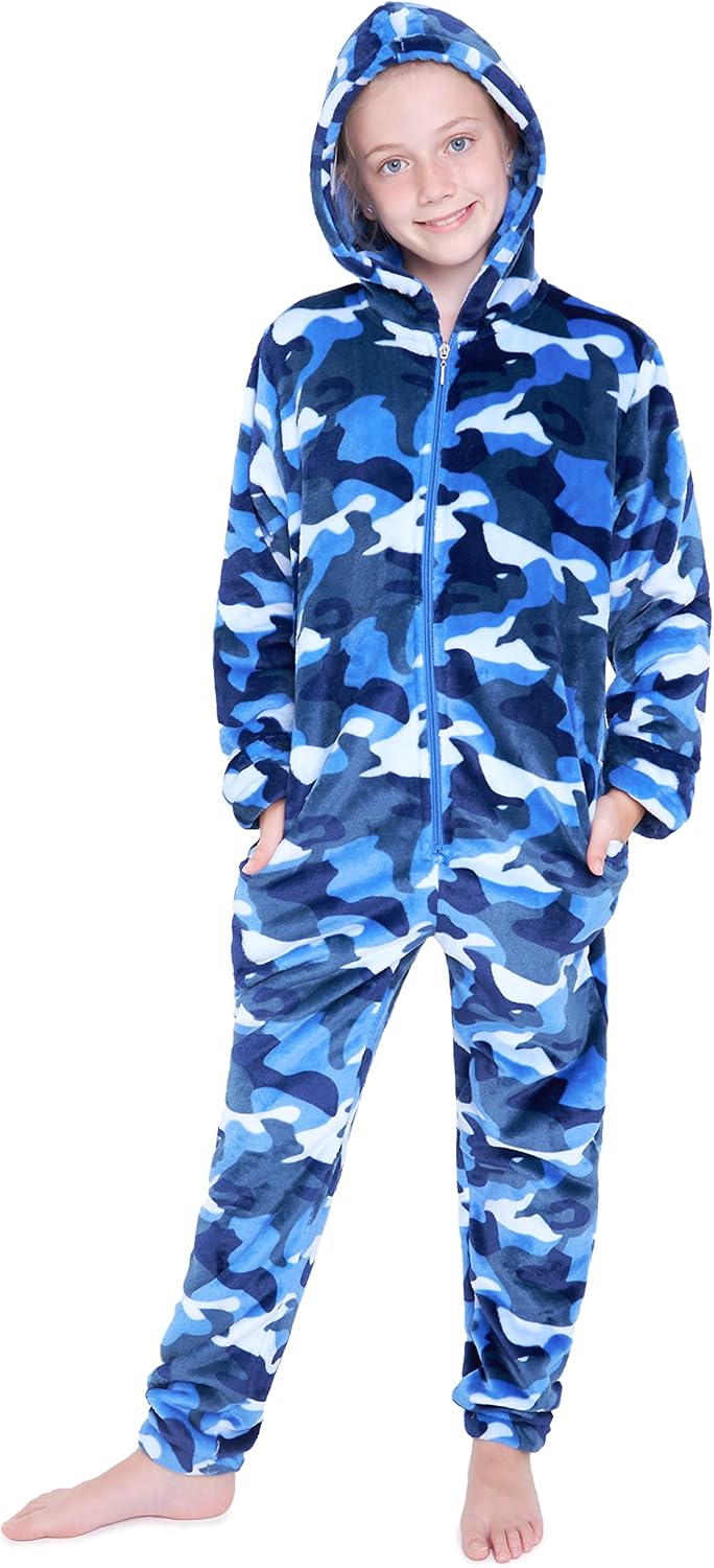 CityComfort Pigiama Intero Bambini – Pigiami Interi in Pile Mimetico – idea regalo inter