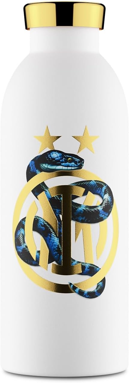 Inter – Clima Bottle, Borraccia Termica da 500ml, Bottiglia Thermos con Tappo 100% Ermetico (12 Ore Bevande Calde 24 Ore Fredde), Ecologica in Acciaio Inox – Prodotto Ufficiale – idea regalo milan