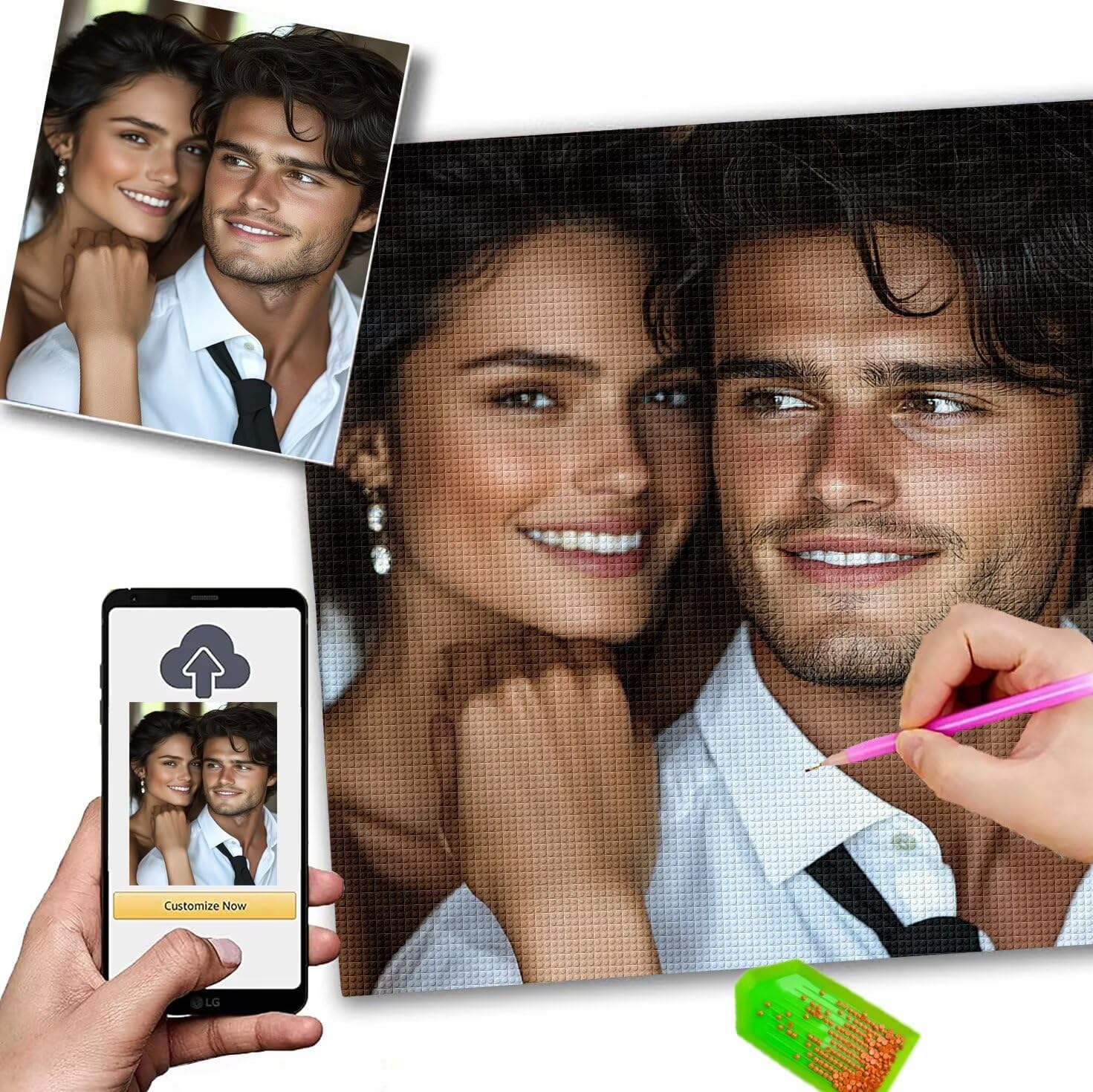 Diamond Painting Personalizzato 50x70cm 5D Diamond Painting Kit Completo,Quadro Personalizzato Con Foto,Quadri Con Perline Diamantini Crystal Art,Kit Pittura Diamante Adulti,Idee Regalo Donna w-166 – idea regalo inter