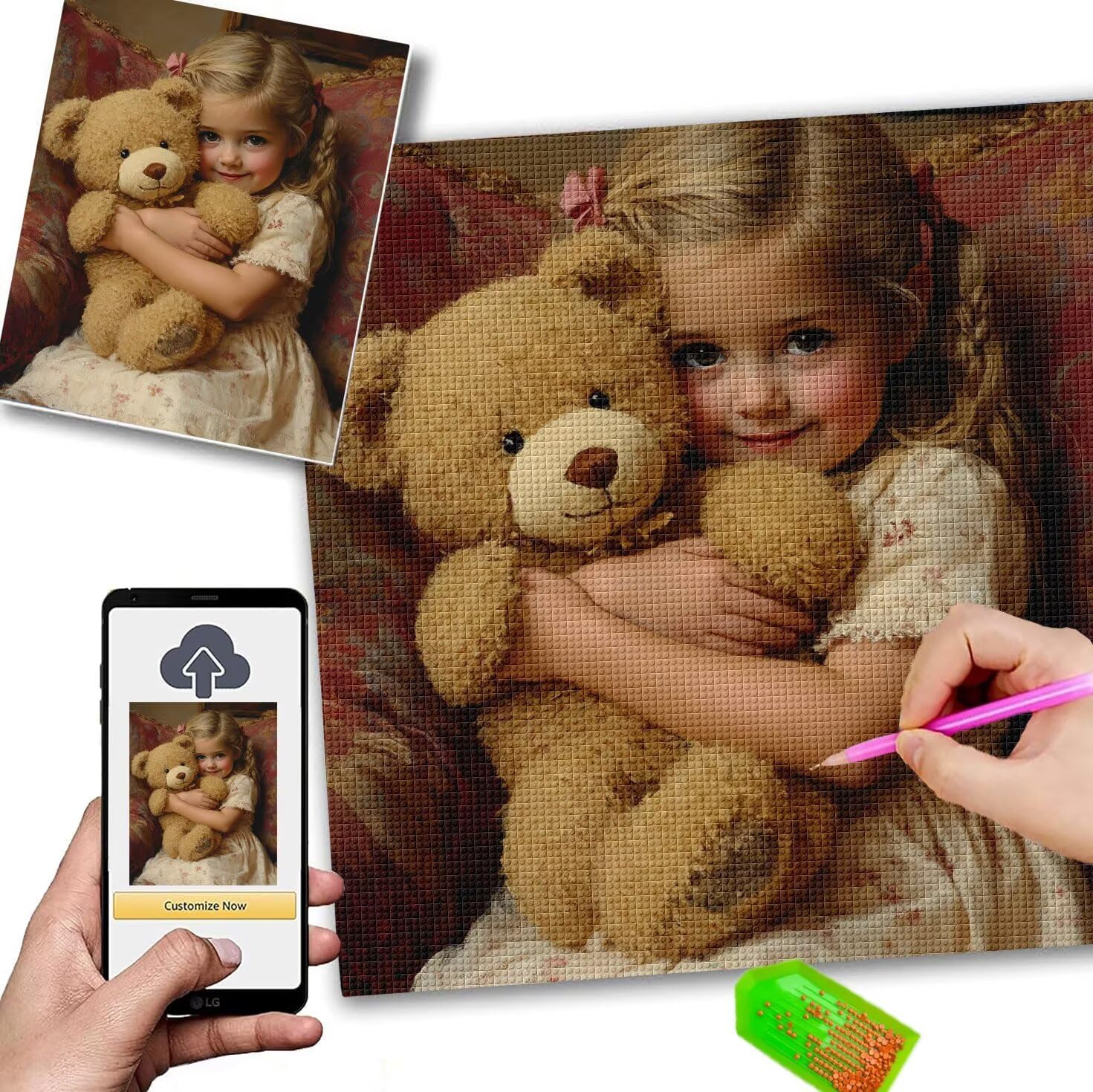 Diamond Painting Personalizzato 50x70cm 5D Diamond Painting Kit Completo, Quadro Personalizzato Con Foto, Quadri Con Perline Diamantini Crystal Art, Kit Pittura Diamante Adulti, Idee Regalo Donna w-85 – idea regalo inter