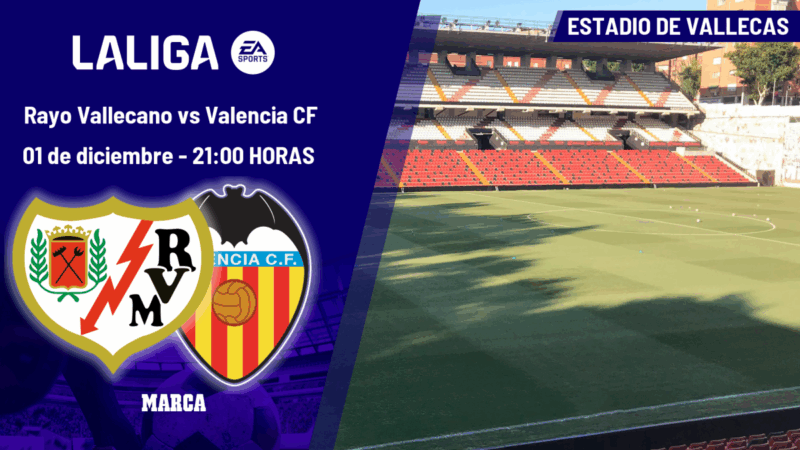 Rayo Vallecano – Valencia CF: programma e dove guardare oggi in TV la partita della 14ª giornata della Liga EA Sports