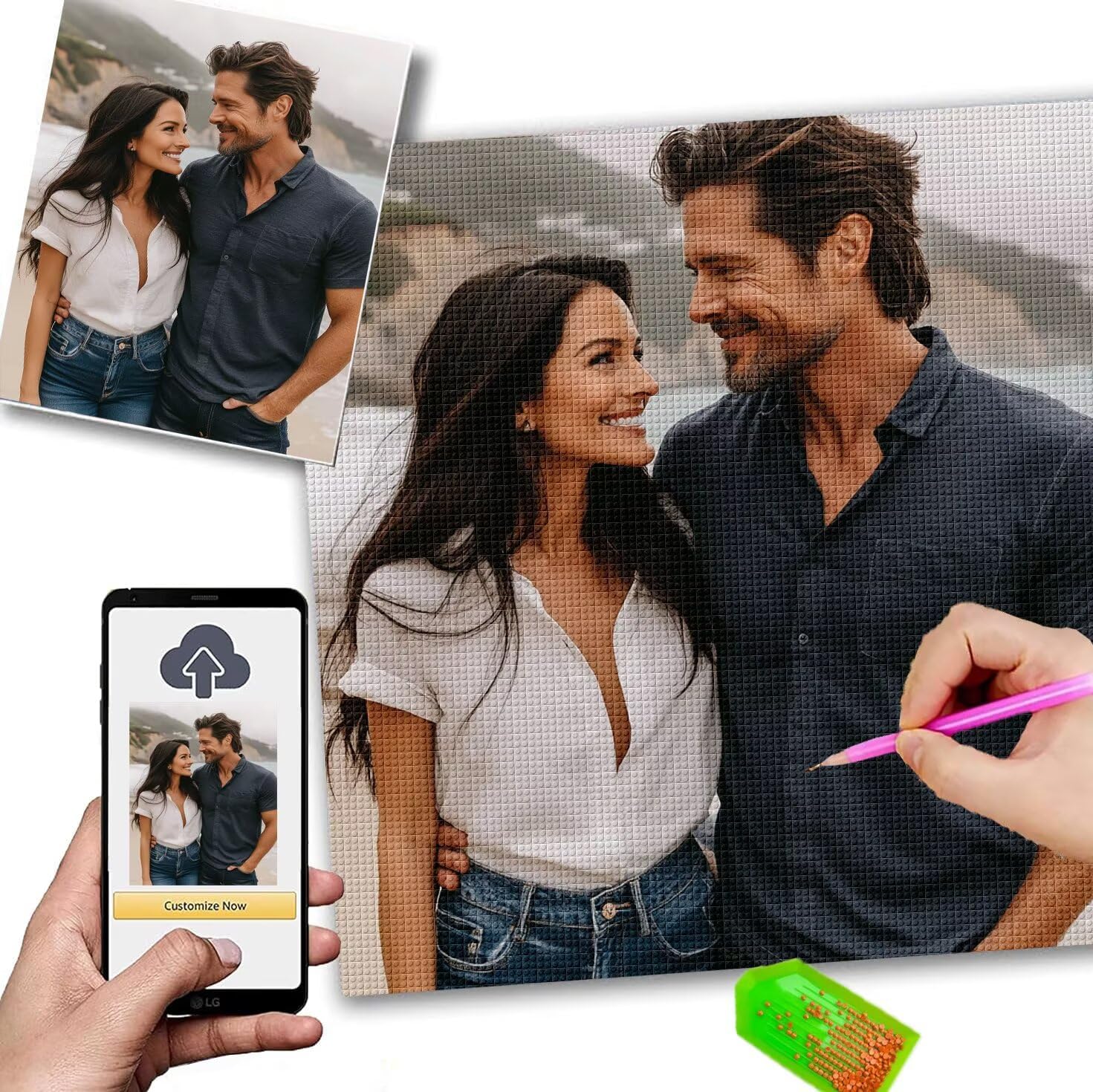 Diamond Painting Personalizzato 50x70cm 5D Diamond Painting Kit Completo,Quadro Personalizzato Con Foto,Quadri Con Perline Diamantini Crystal Art,Kit Pittura Diamante Adulti,Idee Regalo Donna w-125 – idea regalo inter