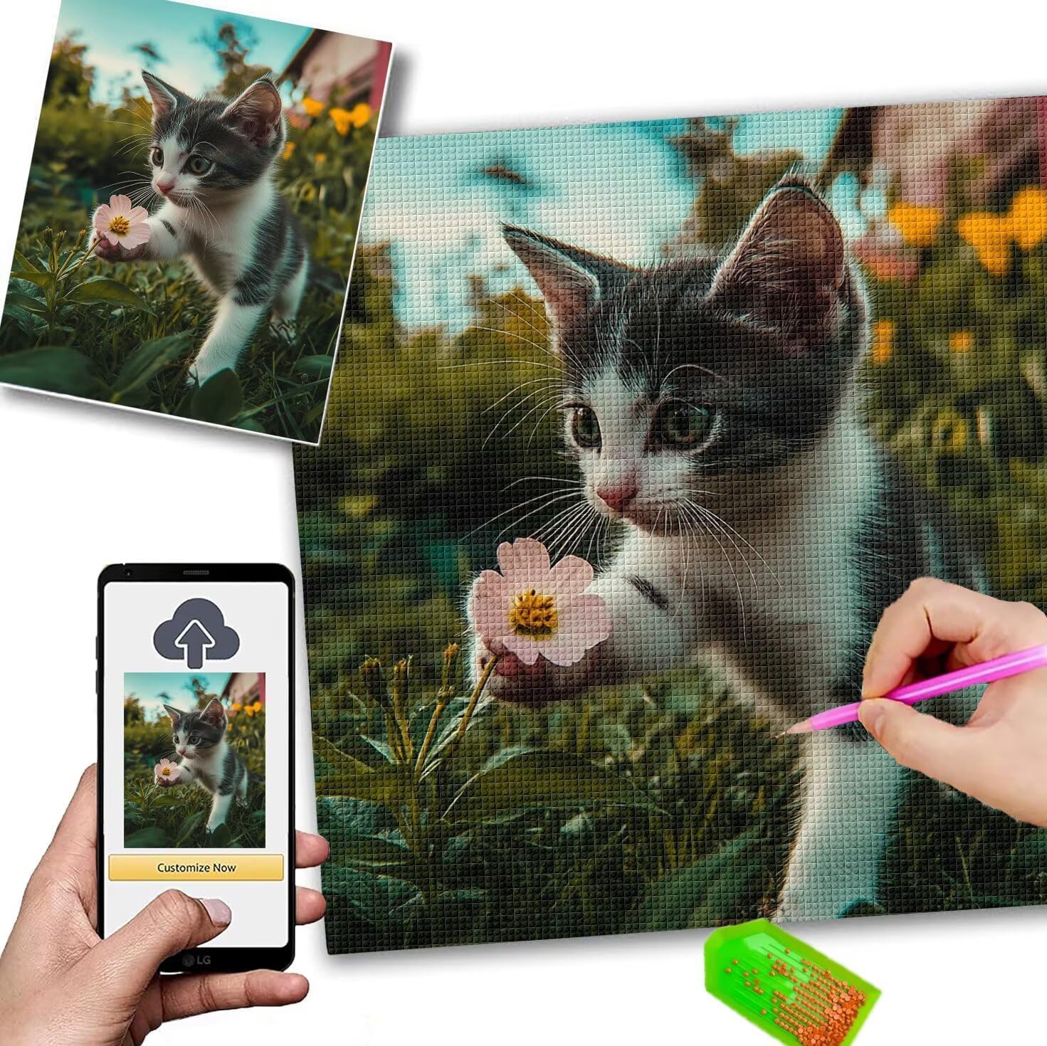 Diamond Painting Personalizzato 50x70cm 5D Diamond Painting Kit Completo,Quadro Personalizzato Con Foto,Quadri Con Perline Diamantini Crystal Art,Kit Pittura Diamante Adulti,Idee Regalo Donna w-173 – idea regalo inter