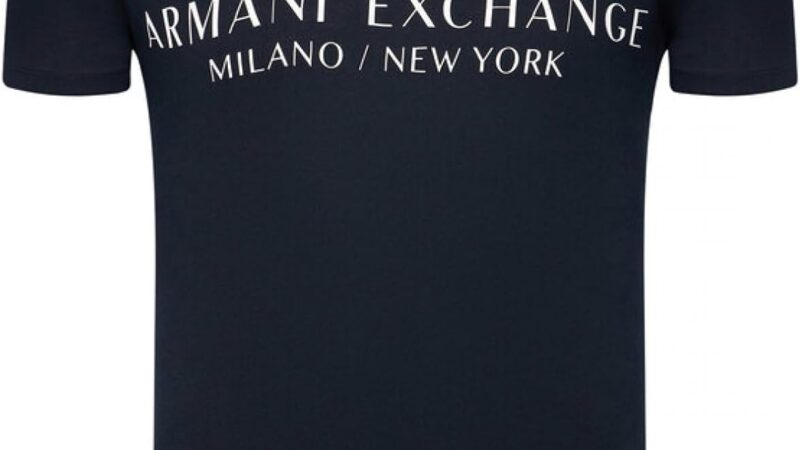 ARMANI EXCHANGE T-shirt Girocollo Con Logo Milan New York A Maniche Corte, T-shirt, Uomo, Blu, XL – idea regalo milan