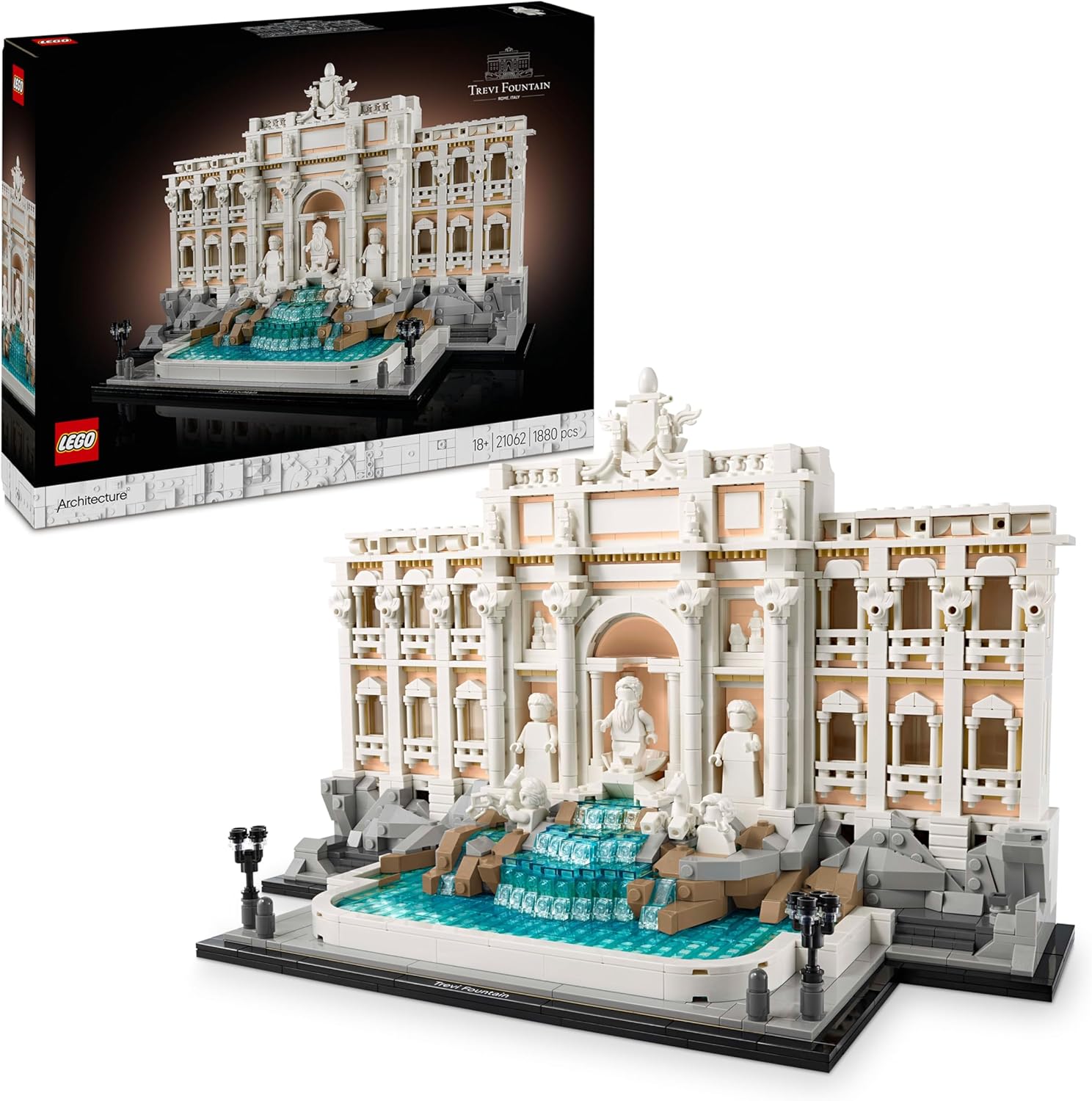 LEGO Architecture Fontana di Trevi – Kit Modellismo di Monumenti Barocchi con Facciata di Palazzo Poli e Sculture – Fai da Te per Adulti da Collezione – Regalo Uomo o Donna Amanti della Storia – 21062 – idea regalo inter