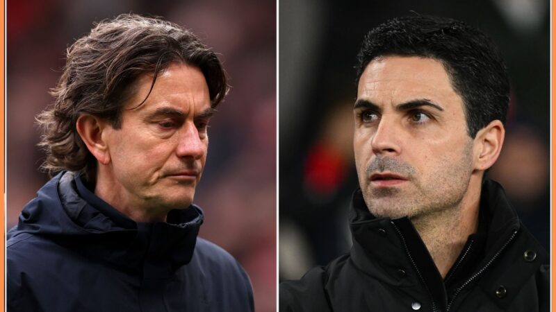 L’allenatore dell’Arsenal Mikel Arteta rende omaggio a Thomas Frank