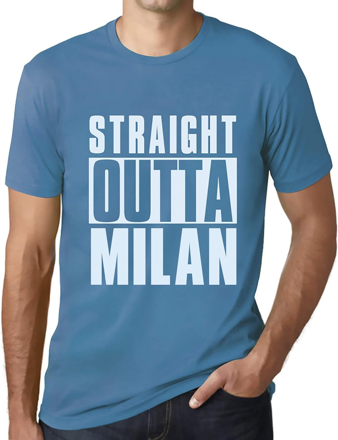 Uomo Maglietta Direttamente da Milano – Straight Outta Milan – T-Shirt Stampa Grafica Divertente Vintage Idea Regalo Originale alla Moda Acqua 5XL – idea regalo milan