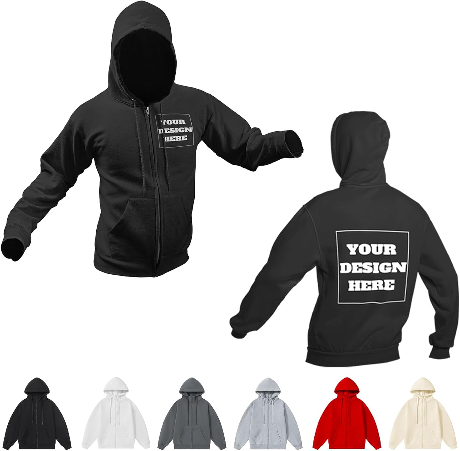 Felpa con Stampa Personalizzata con Foto e Testo,Felpa con Cappuccio Stampa Personalizzata sul Davanti,Regali Personalizzati per Famiglia, Amici, Compleanno – idea regalo milan