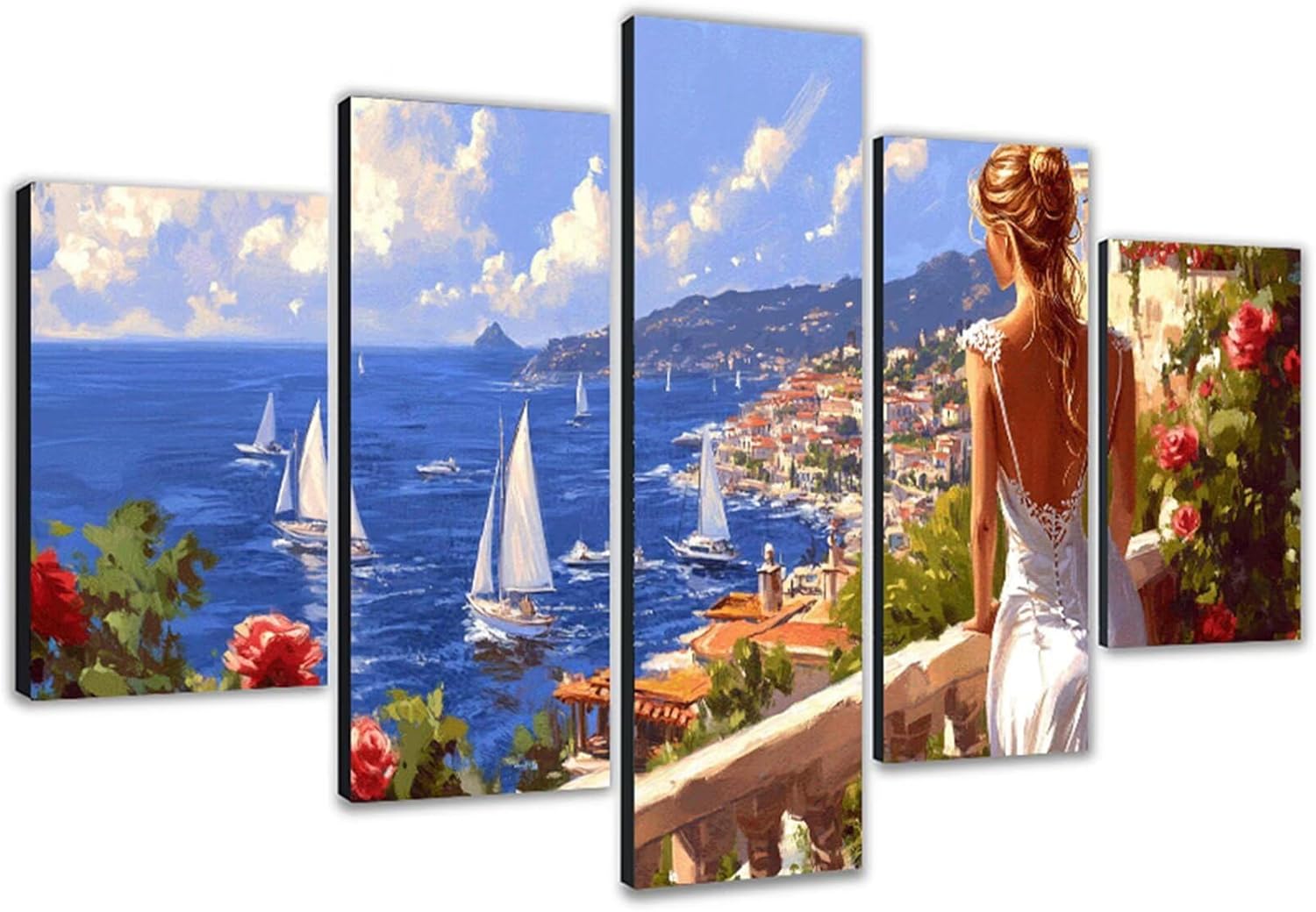 Diamond Painting Kit Completo Donna Diamond Painting Adulti Grandi Dimensioni 5 Pezzi 60x100cm Quadro con Diamanti Paesaggio Diamanti Dipinti a 5D Arte Terapia Anti-Stress, Idee Regalo Donna0m-512 – idea regalo inter