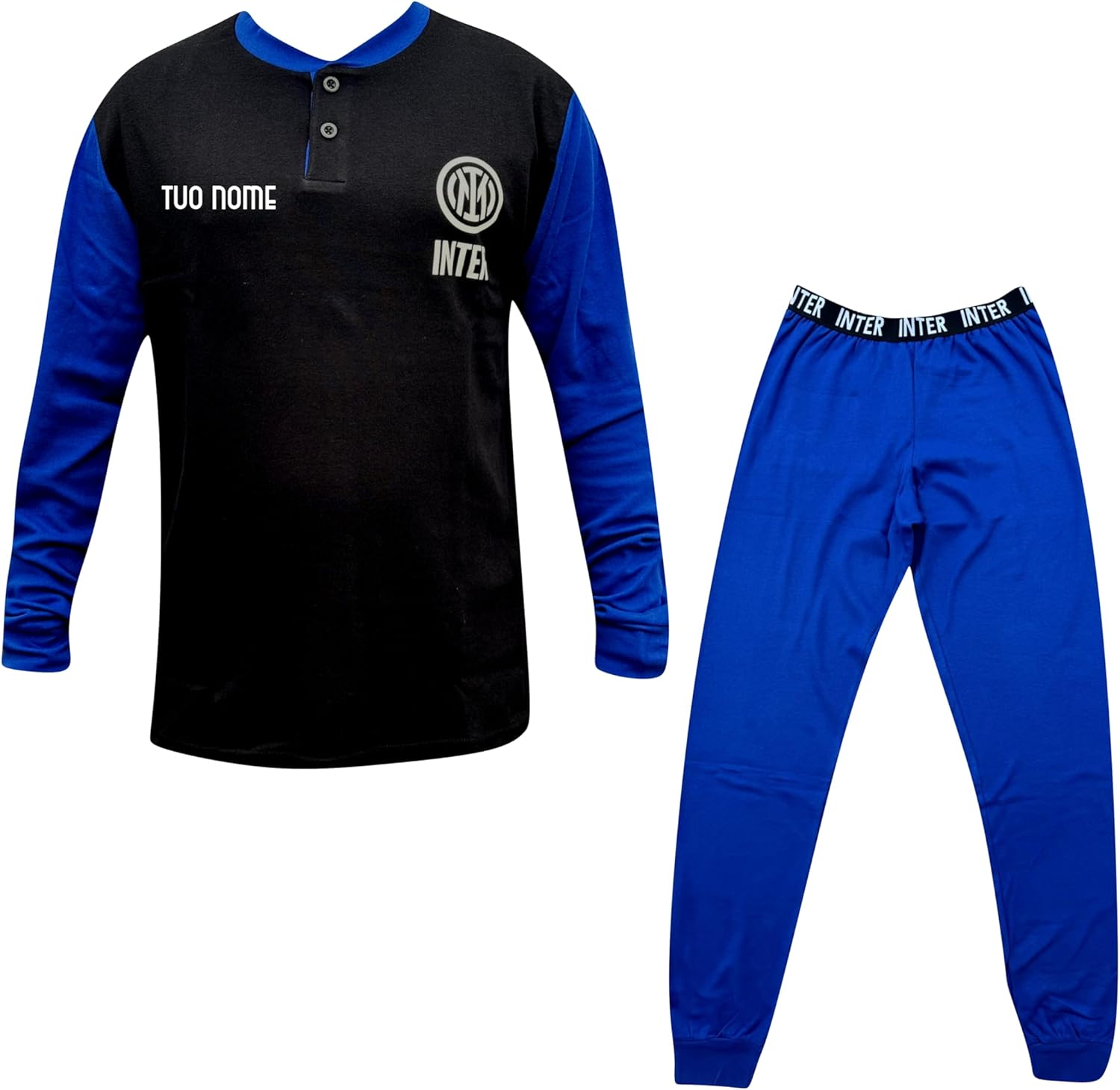 Generico Pigiama NEROBLU Ufficiale Bambino Adulto Personalizzabile – idea regalo inter