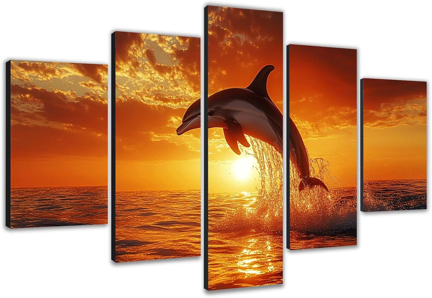 Diamond Painting Grandi Dimensioni 100x60cm 5D Diamond Painting Adulti Tramonto, Kit Completo Strass Crystal Art, Idee Regalo Donna, Quadri Diamantati Per Soggiorno Camera Delfino 5 Pezzi 0b-920 – idea regalo inter