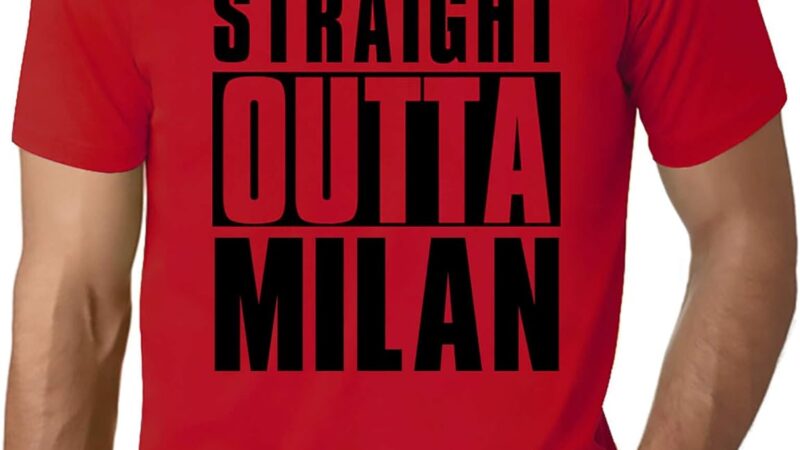 Uomo Maglietta Direttamente da Milano – Straight Outta Milan – T-Shirt Stampa Grafica Divertente Vintage Idea Regalo Originale alla Moda Rosso 4XL – idea regalo milan