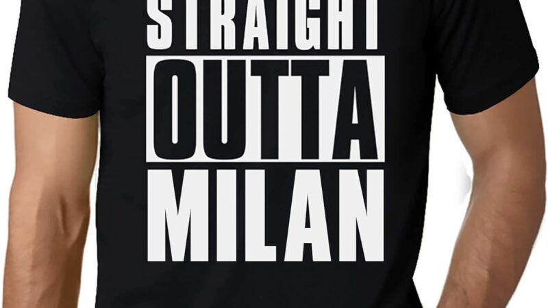 Uomo Maglietta Direttamente da Milano – Straight Outta Milan – T-Shirt Stampa Grafica Divertente Vintage Idea Regalo Originale alla Moda Nero Profondo XS – idea regalo milan