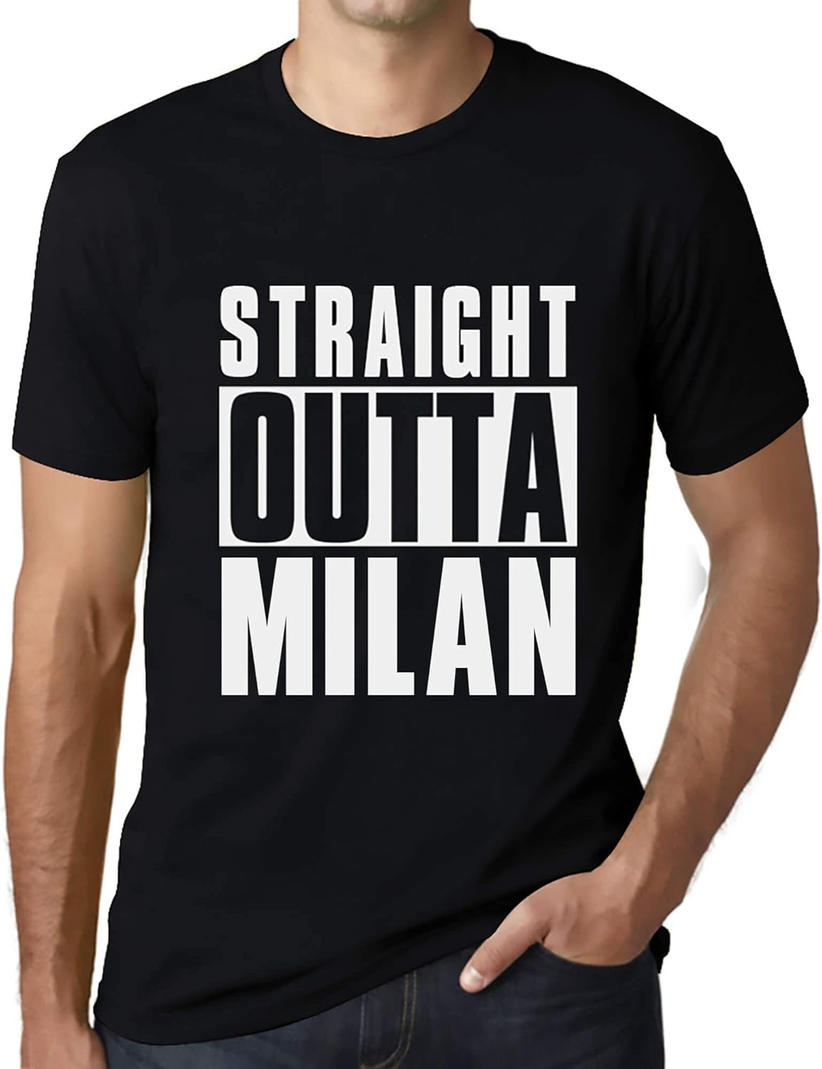 Uomo Maglietta Direttamente da Milano – Straight Outta Milan – T-Shirt Stampa Grafica Divertente Vintage Idea Regalo Originale alla Moda Nero Profondo XS – idea regalo milan