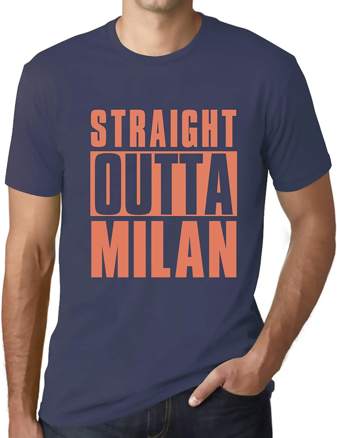 Uomo Maglietta Direttamente da Milano – Straight Outta Milan – T-Shirt Stampa Grafica Divertente Vintage Idea Regalo Originale alla Moda Denim 5XL – idea regalo milan