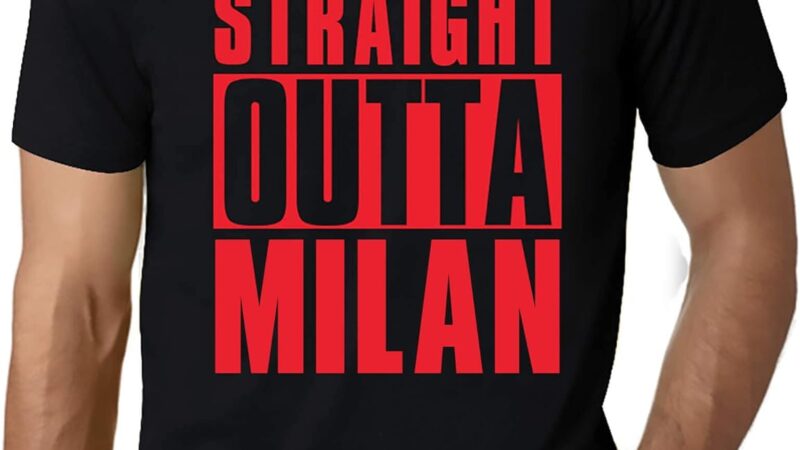 Uomo Maglietta Direttamente da Milano – Straight Outta Milan – T-Shirt Stampa Grafica Divertente Vintage Idea Regalo Originale alla Moda Nero Profondo Testo Rosso L – idea regalo milan