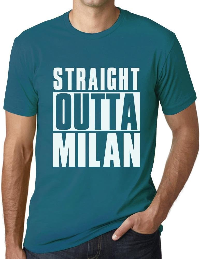 Uomo Maglietta Direttamente da Milano – Straight Outta Milan – T-Shirt Stampa Grafica Divertente Vintage Idea Regalo Originale alla Moda Anatra Blu XL – idea regalo milan