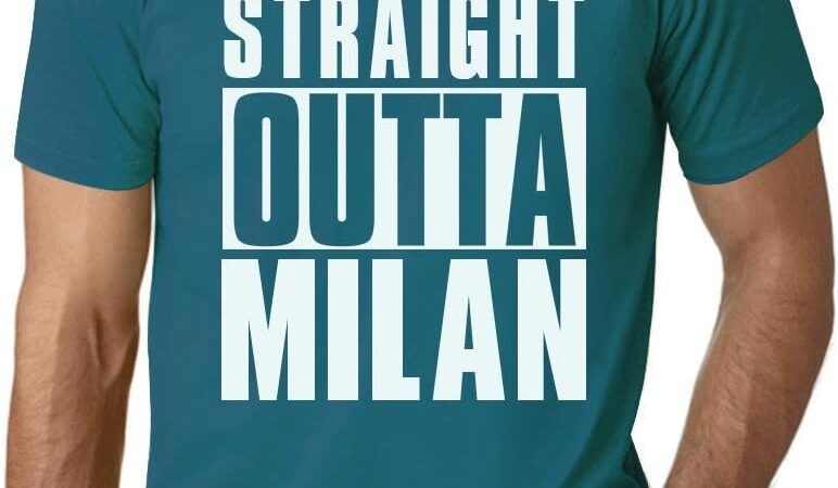 Uomo Maglietta Direttamente da Milano – Straight Outta Milan – T-Shirt Stampa Grafica Divertente Vintage Idea Regalo Originale alla Moda Anatra Blu XXL – idea regalo milan