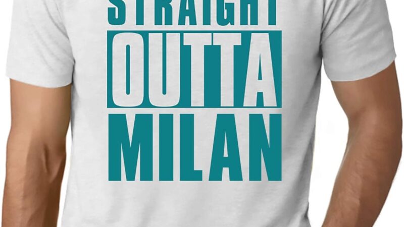 Uomo Maglietta Direttamente da Milano – Straight Outta Milan – T-Shirt Stampa Grafica Divertente Vintage Idea Regalo Originale alla Moda Bianco Chiazzato 4XL – idea regalo milan