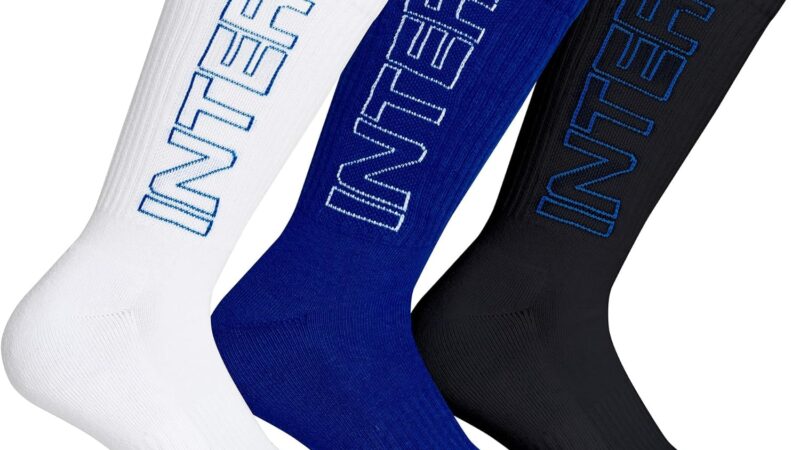 Inter FC Internazionale Milano S.p.A pack di 3 Calze in spugna, Prodotto ufficiale, Adulto – idea regalo inter