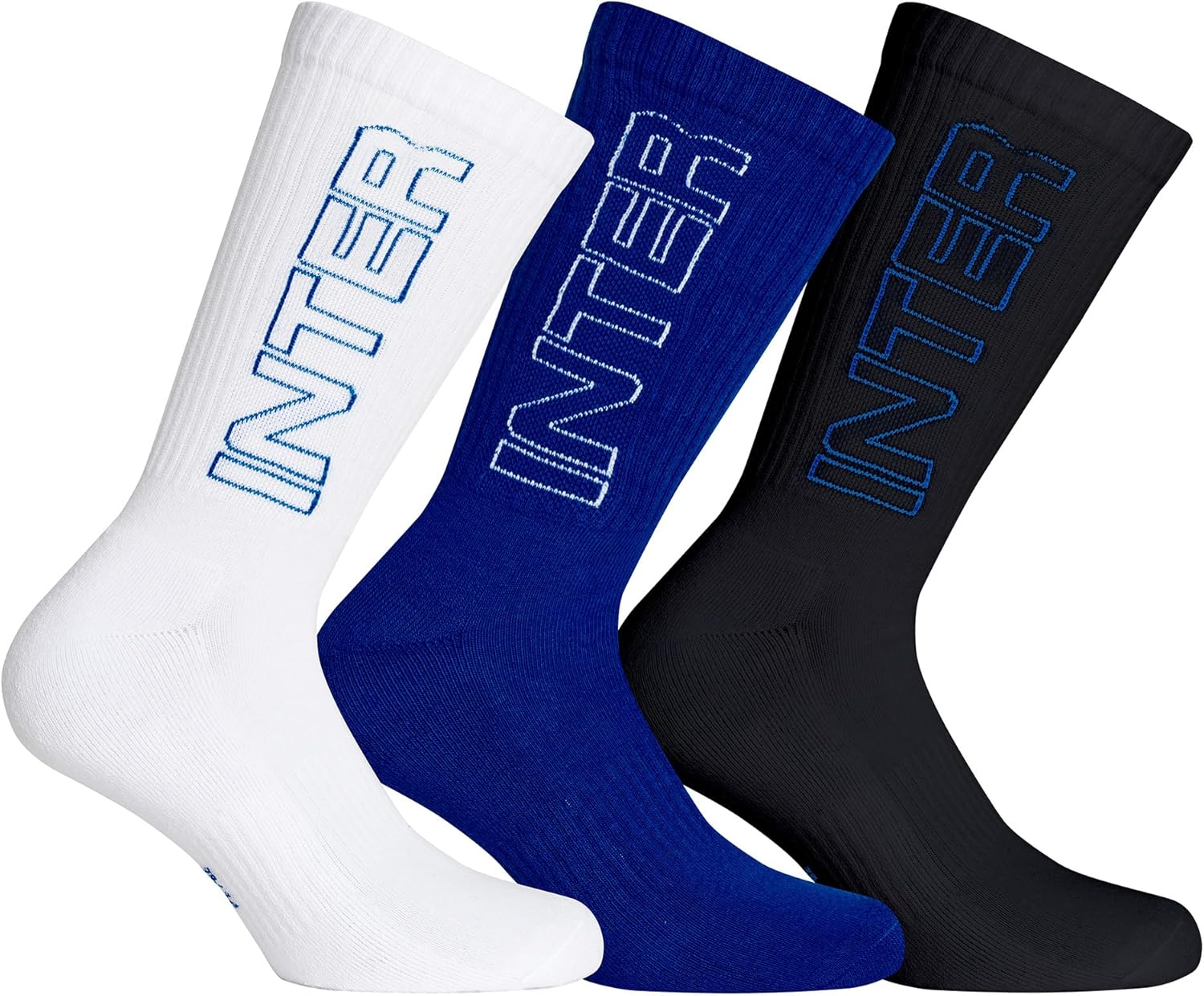 Inter FC Internazionale Milano S.p.A pack di 3 Calze in spugna, Prodotto ufficiale, Adulto – idea regalo inter